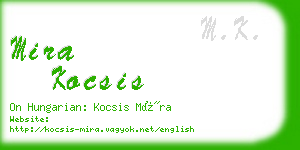 mira kocsis business card